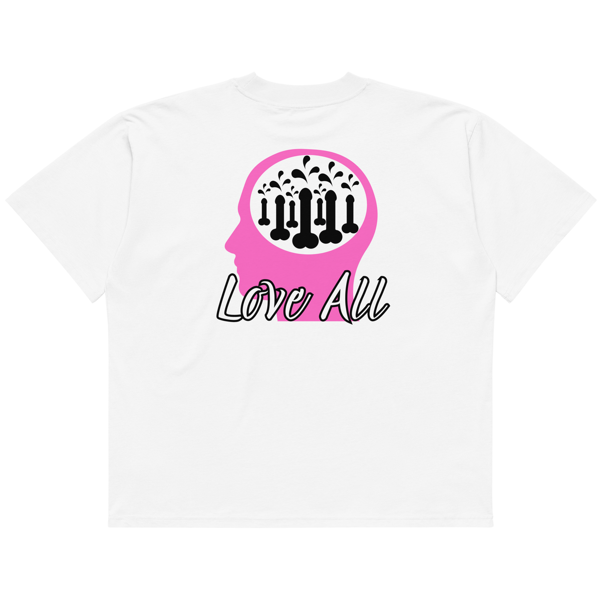Pink'd stained brain (🍆) Love for all tee