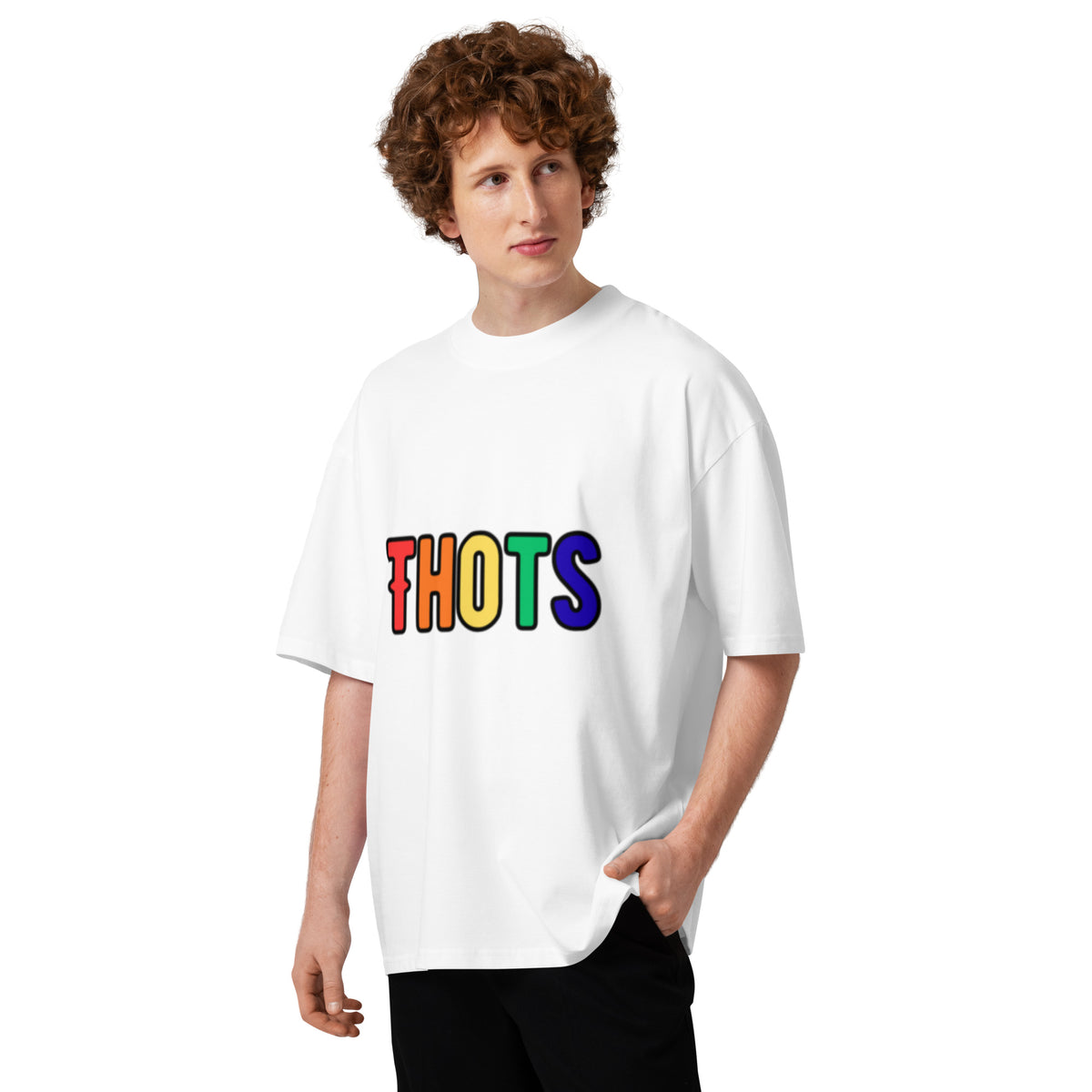 Unisex organic oversized high neck t-shirt